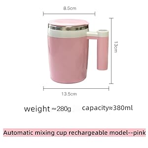 KittBabby Self Stirring Coffee Mug 13oz - Cute Pink Magnetic Coffee Mixer, USB Rechargeable, Ideal Gift for Women, Birthdays, Mother's Day (Blush Pink)