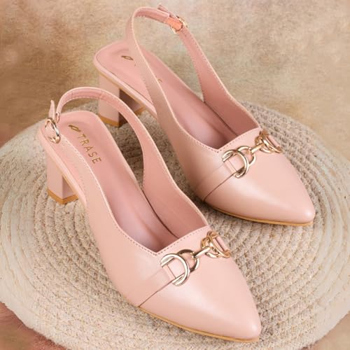 Image of TRASE Block Heels Sandals for Women, Flashy-I Stylish & Comfortable Footwear