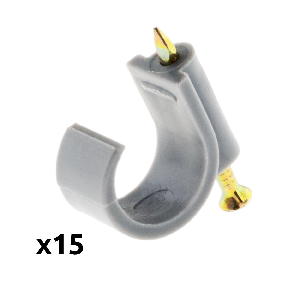 Zenitech - Set Di 15 Clip - Fissaggio Veloce e Solido Senza Tasselli - Grigio - 16mm