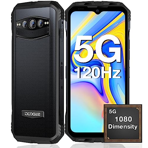 DOOGEE V30T (2023) Rugged Smartphone 5G, 20GB+256GB/TF 2TB Dimensity 1080 Rugged Phone, 6.58''FHD+ 120Hz Display, 10800mAh,108MP+20MP Night Vision Camera, Android 12 Waterproof Phone,66W Fast Charging