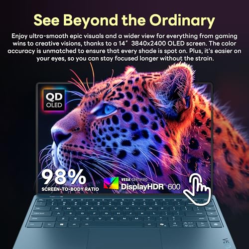 Image of Lenovo Yoga Slim 9i 14 inch 4K OLED Touch Laptop, Intel Ultra 7 258V, 32GB RAM, 2TB Storage(1TB SSD&1TB Docking Station), Intel Arc Graphics, Backlit Keyboard, Copilot+PC, Fingerprint, Win 11, Tidal Teal