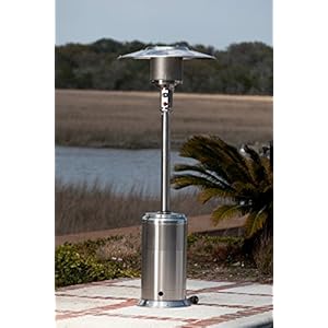 Fire Sense Stainless Steel Pro Series Patio Heater with Wheels & Full Length Outdoor Patio Heater Vinyl Cover | Heavy 10 Gauge Felt Lined Black Vinyl | Waterproof | Weather Resistant Fire Sense Stainless Steel Pro Series Patio Heater with Wheels Full Length Outdoor Patio Heater Vinyl Cover Heavy 10 Gauge Felt Lined Black Vinyl Waterproof Weather Resistant