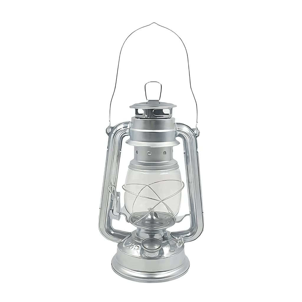 Kerosene lamp Oil Lamp,Hurricane ,Classic Kerosene Metal Lamps Hanging(Silver)