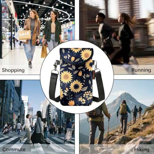 Image of Neoprene Phone Sleeve Pouch Case Bag for Men Women w /Crossbody Strap /Neck Lanyard for iPhone 17 /16 /15 /14 Pro Max, Samsung S25,Pixel 10