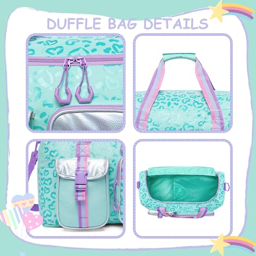 Kids Duffle Bag, Girls Women Travel Bag, Overnight Bags for Girls Women, Dance Sleepover Bags with Shoes Compartment4