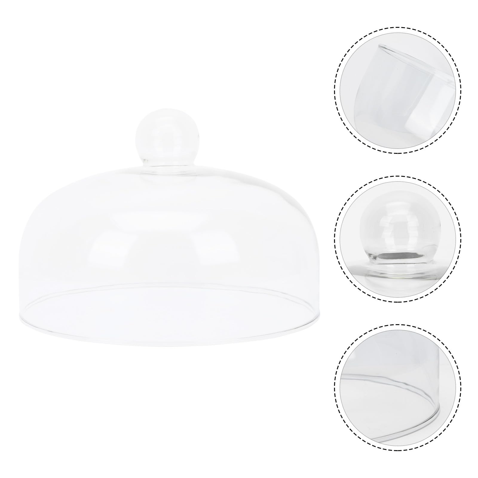 PRETYZOOM Cubierta de Vidrio Transparente para Alimentos, Protector de Pastel y Postres, Funda Anti Salpicaduras sin Plomo, Apta para Microondas y Uso en Hogar, Barbacoa y Picnic