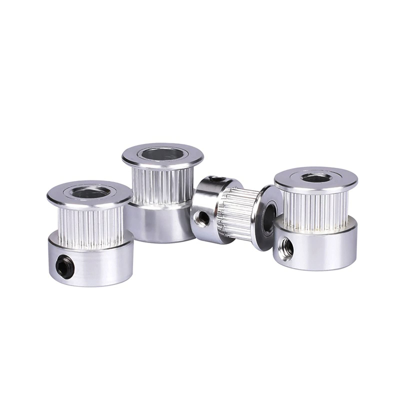 Pulegge dentate a 20 denti, 4 pezzi 2GT, dimensioni del foro 5 mm, 6 mm, 6,35 mm, 8 mm, adatte per cinghie di larghezza 6 mm e 10 mm, ideali per sistemi di cronometraggio di precisione