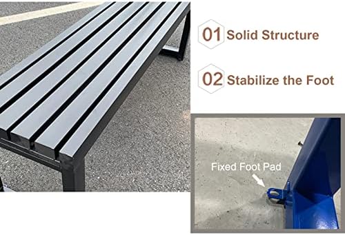 Black 59in Outdoor Metal Garden Bench - Slatted Design Patio Seating for Yard, Park, Picnic, Front Porch & Backyard Decor - Durable Outdoor Furniture for Relaxation