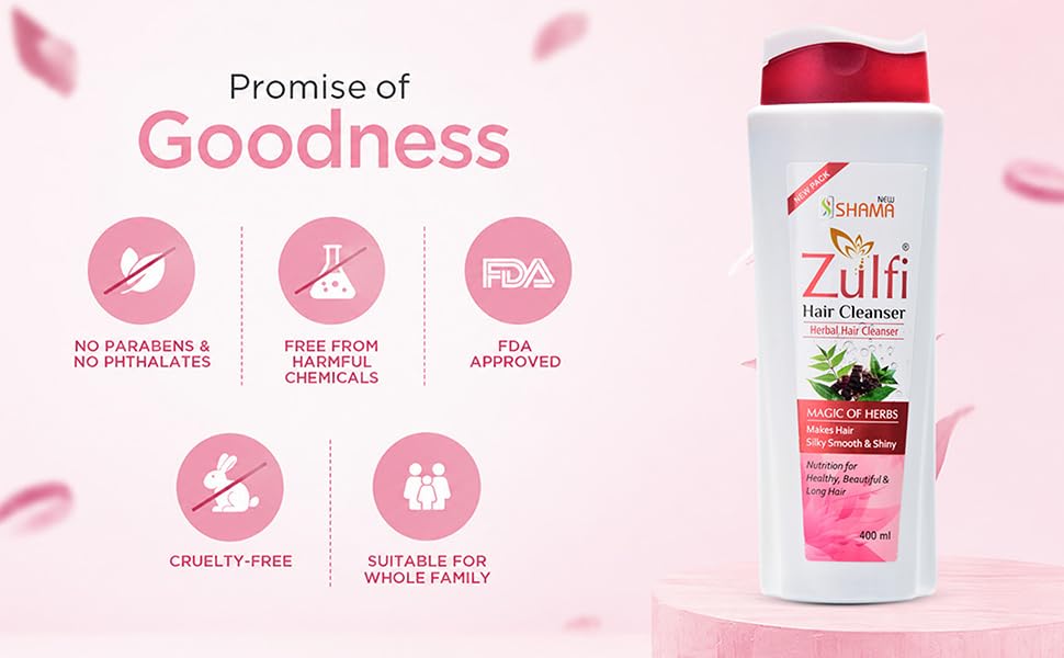 Image of New Shama Zulfi Herbal Hair Cleanser Shampoo, 200ml pack of 2