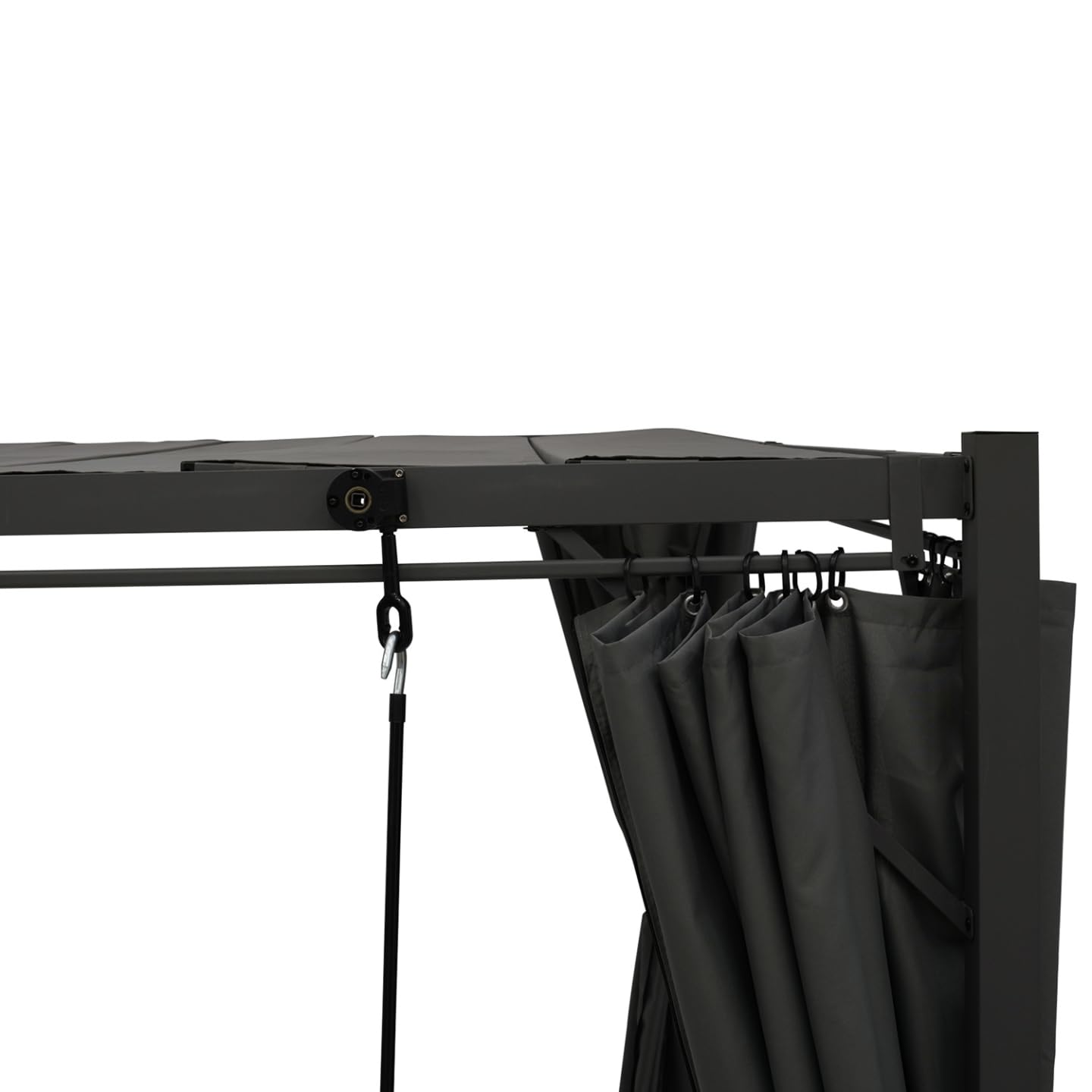 IDMarket - Pergola édition suprem Lames orientables 3x4 M et 4 Rideaux