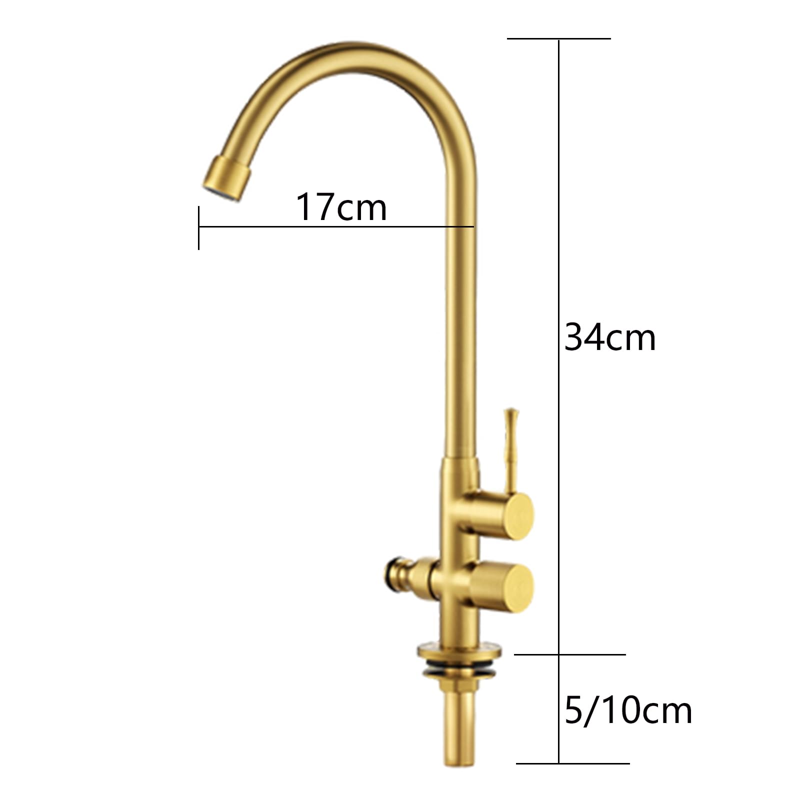 Grifo Lavadora Grifo Doble Salida De 1/2 Pulgadas Solo Agua Fría Latón Orificio Único Adecuado para Exteriores/Baño,10cm