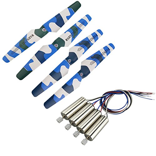 Upgraded Spare Parts Motor Main Blade Propellers Motors Replacement Propellers for Syma X5 X5C X5S X5SC X5SW RC Quadcopter Mini Drone Toy (Camouflage)