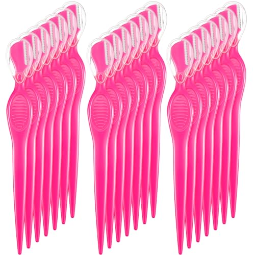 Mudder 21 Pcs Eyebrow Razor Face Trimmer Cover,Rose Red