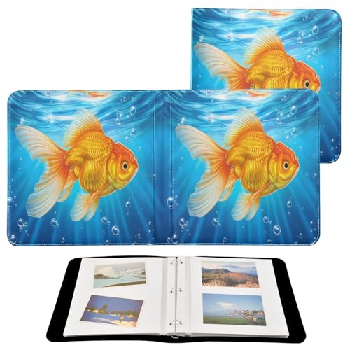 JUMBEAR Álbum de fotos grande autoadhesivo con 20 páginas, álbum de recortes para boda, familia, bebé, vacaciones, hermoso pez dorado
