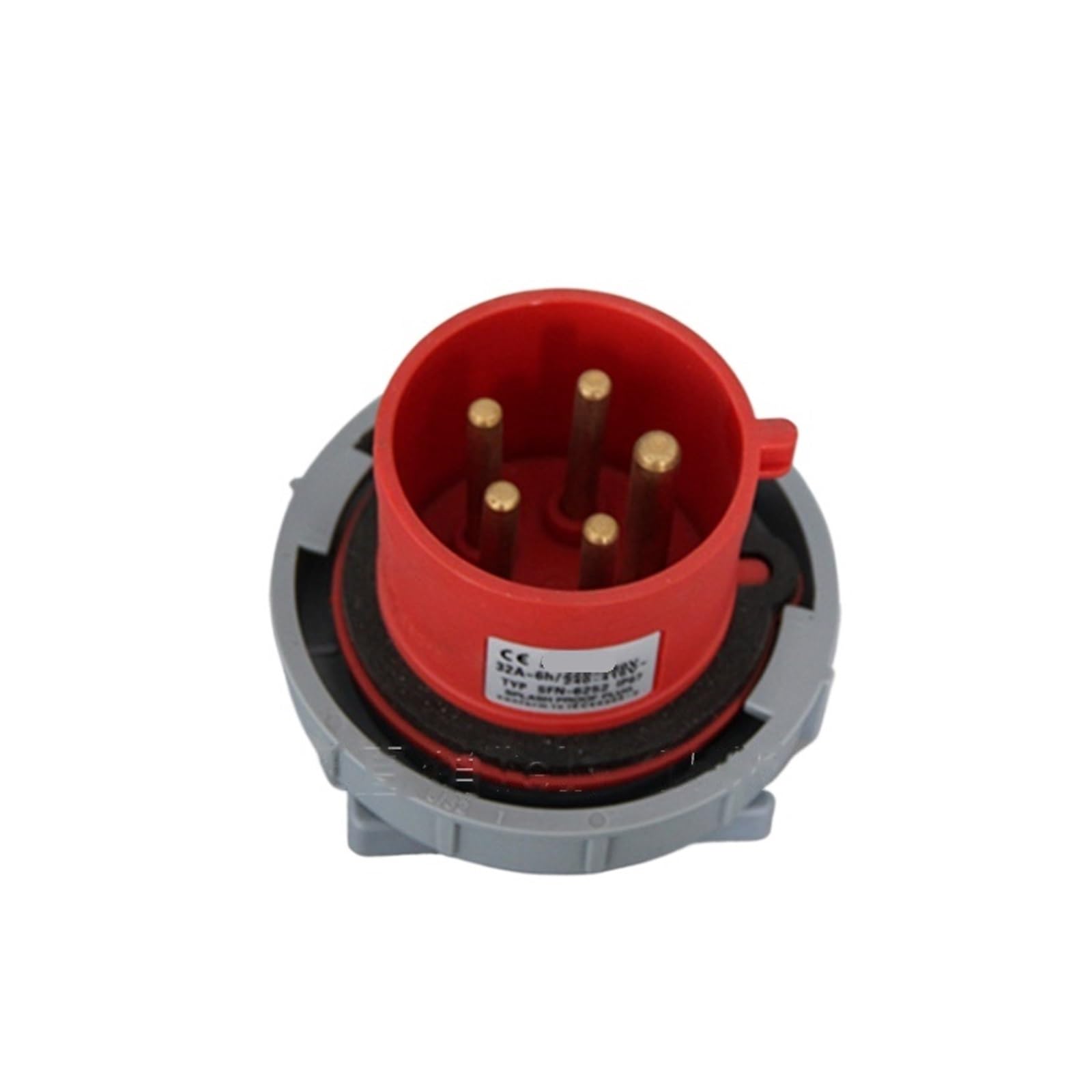 Enchufe industrial impermeable IP67 que resiste entornos húmedos y alta potencia 32A