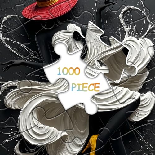 Puzzle Mujer Negra para Adultos 1000 Piezas, Rompecabezas Estético Bailarina | Elegante Rompecabezas Imposible Dama con Sombrero Rojo, Arte de Pared Mujer Negra miniatura 7