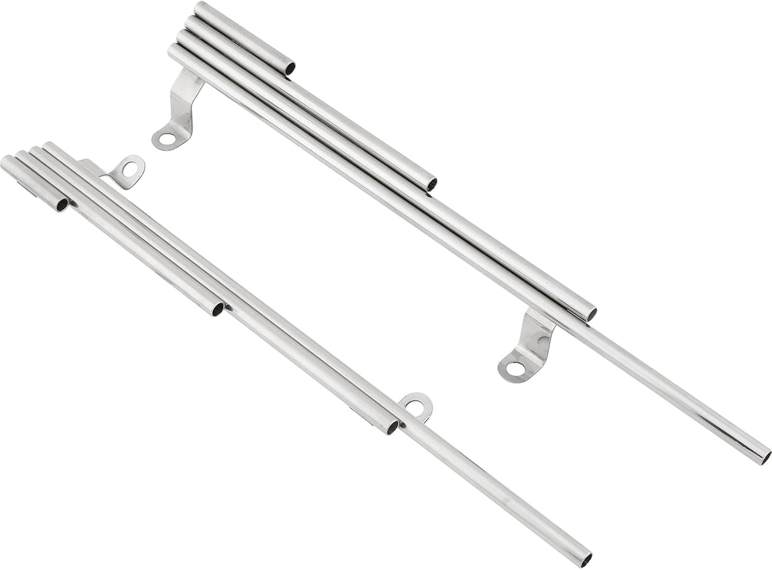 Speedway Motors 49-53 Flathead Stainless Steel Spark Plug Wire Looms, Polished Finish, Fits Intake Manifold Mounting and Holds Up to 7mm Wires, 10.375 Inch Centerline Spacing