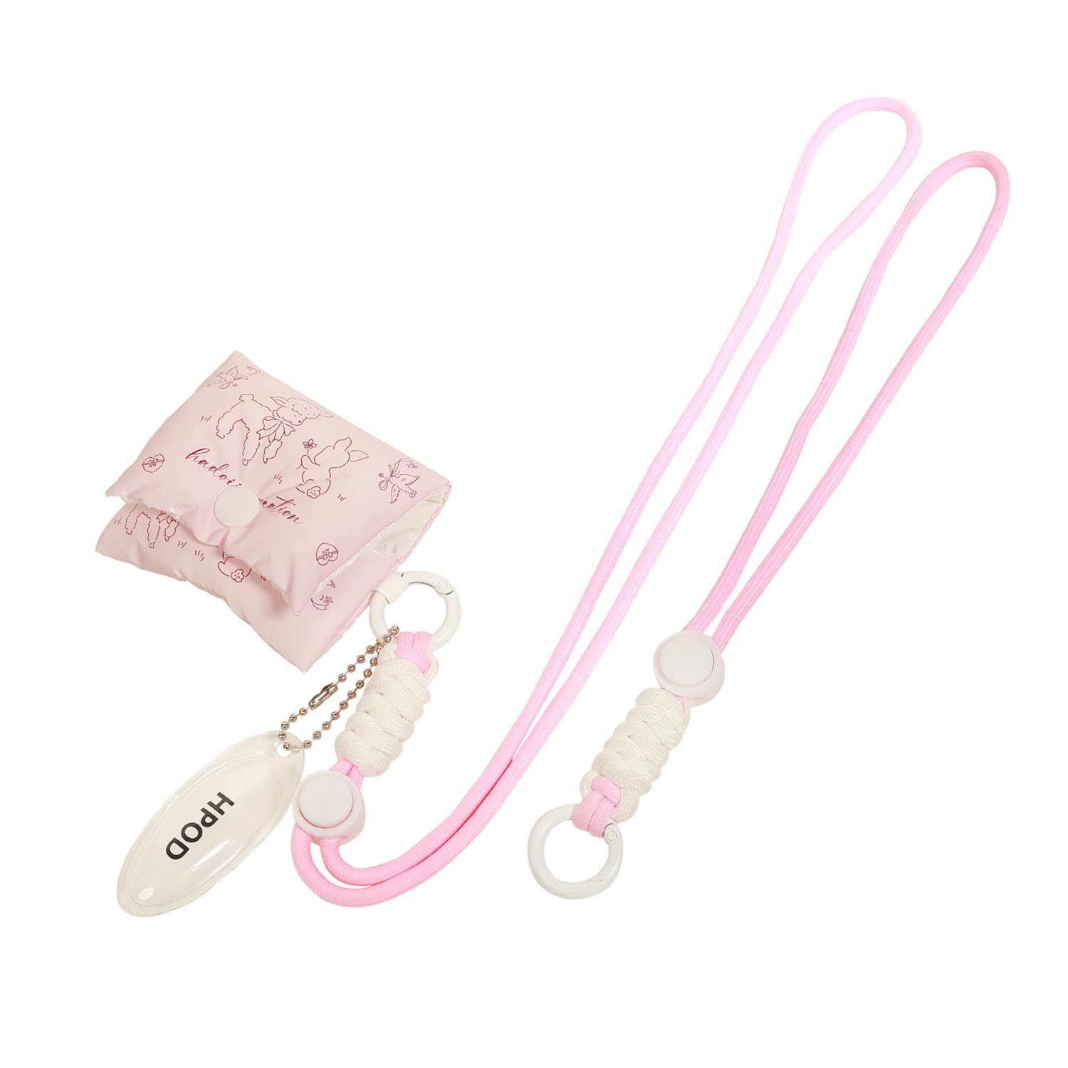 HPOD Compatible with AirPods Case Cover,Fashionable and Trendy Down Cotton Padded Quilted Headphone Bag with Portable Rope for Airpods Pro and Airpods