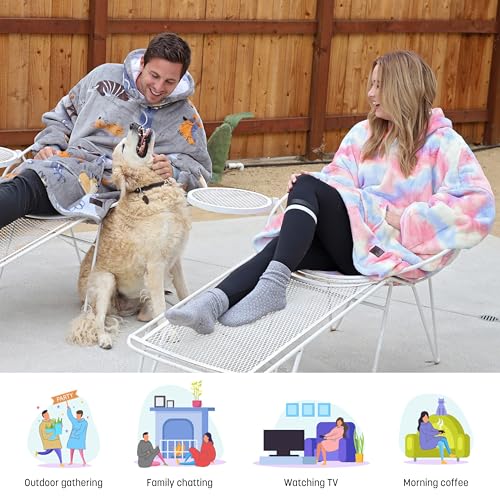 Image of Catalonia Oversized Hoodie Blanket Sweatshirt, Comfortable Sherpa Giant Pullover with Large Front Pocket for Adults Men Women Teenagers Wife Girlfriend