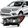 AKKON - Fits 2017 2018 2019 Ford Escape [Halogen Type] Black Headlight Driver Left Side Headlamp w/o LED DRL Running Signal Lamp