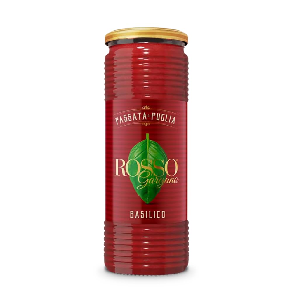 Italian Gourmet Rosso Gargano Passata di Puglia Basilic – Purée de Tomates Italiennes au Basilic – 12 x 690 g, Sauce tomate prête à l’emploi pour pâtes, pizza, lasagnes + Italian Gourmet Polpa