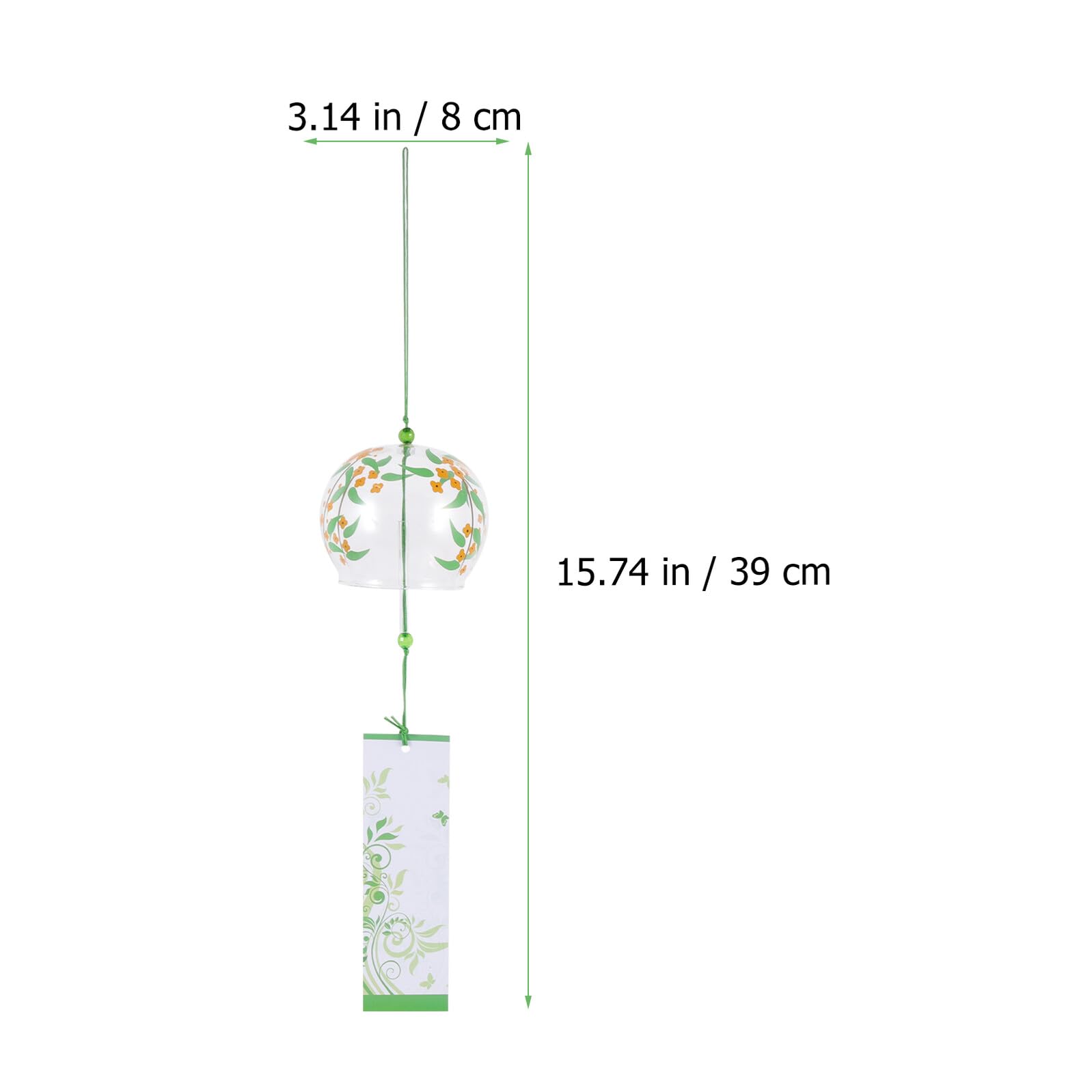 DOITOOL Campanelli Eolici in Vetro Colorato 4 Pezzi, Decorazione Sospesa Per Giardino e Patio, Campana a Vento Artigianale Per Esterni Suono Rilassante e Design Giapponese