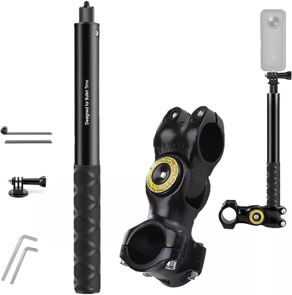 BOBOJIIIER Soporte de Manillar para Moto y Palo Selfie Invisible Compatible con