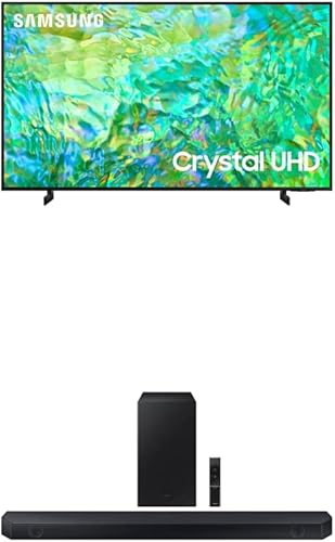 SAMSUNG Barra de sonido Class Crystal UHD serie CU8000 de 65 pulgadas, sonido de seguimiento de objetos Lite, (UN65CU8000, modelo 2023) HW-Q600C de