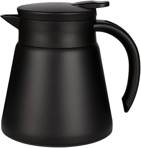 Jarra térmica de café con aislamiento de acero inoxidable de 20 onzas, dispensador de agua y bebidas con aislamiento al vacío de doble pared (negro)