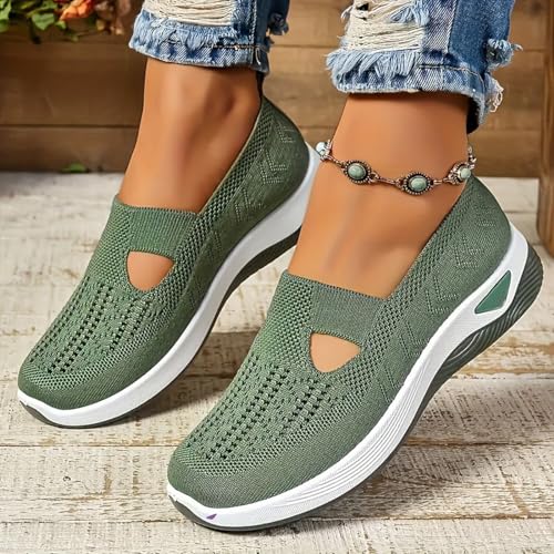 Image of Orthopedic Walking Shoes for Women,2026 New Orthowalkway Womens Shoes,Woven Orthopedic Breathable Walking Sneaker Non-Slip Arch Support Slip on Shoes