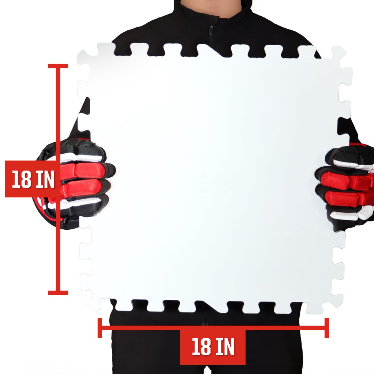 HockeyShot Revolution Synthetic Ice Tiles 10 Pack, 18x18, White - Skate-Able Hockey Tiles for All Ages, Build Your Own Year-Round Hockey Training Surface, Durable, Easy Install, Made in Canada.