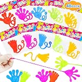 48 Pack Slap Sticky Hands & Feet for Kids, Bulk Birthday Goodie Bag Stuffer Fillers, Small Carnival