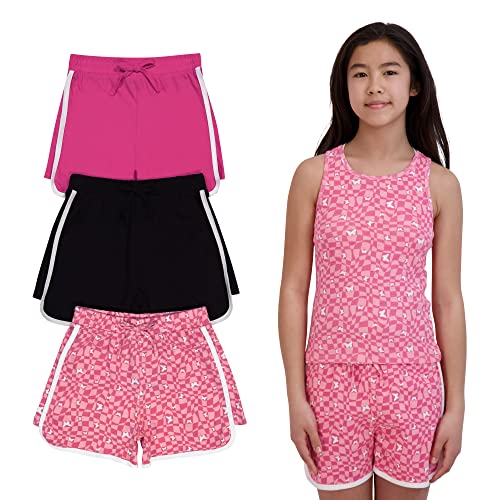 Pink Velvet Girls Athletic Running Shorts - Workout Short 3-Pack- Flowy Cotton Sport Shorts #TOP20