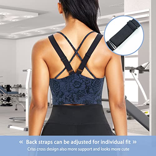 Ihhcoxk Longline Sports Bra Criss Cross Top For Women Strappy Wireless Bra Zip Front Workout Crop Top Padded Tank Top #TOP1
