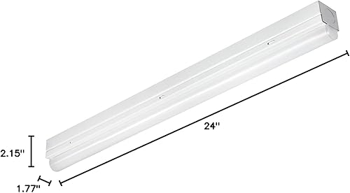 Miniatura 9 de Sunlite Lámpara LED lineal de una sola tira de luz, 11 vatios, 1450 lúmenes, 5000 K súper blanco, 80 CRI, certificación UL y DLC, blanco, para