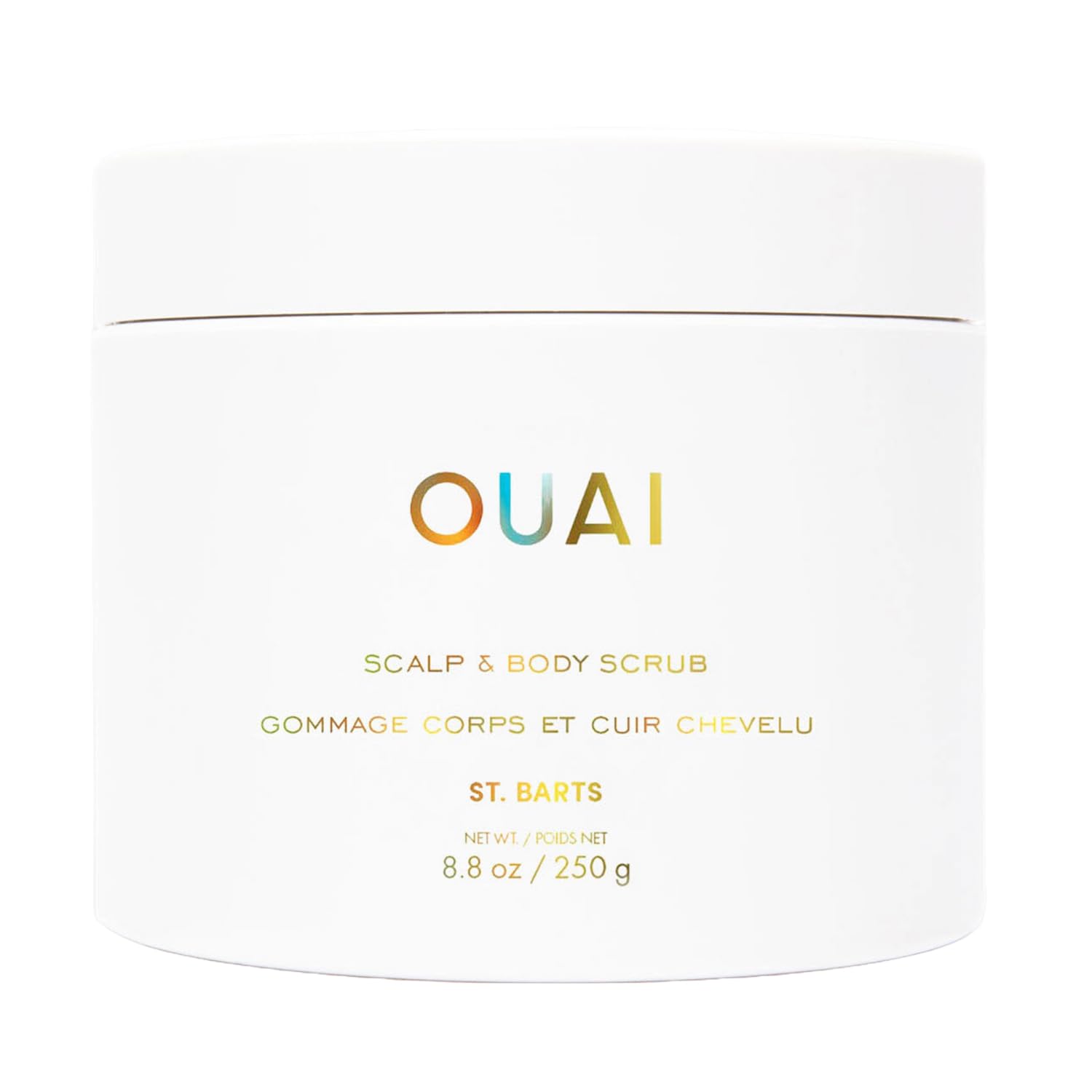 OUAI St. Barts Scalp and Body Scrub, Deep-Cleansing Sugar Scrub for Hair and Skin that Exfoliates and Moisturizes, 8.8 Oz