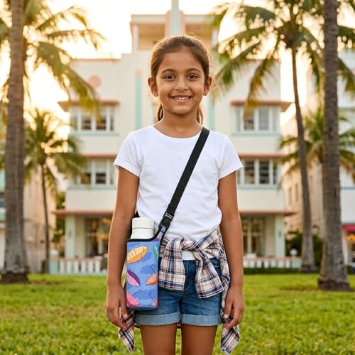 Image of HASTHIP Water Bottle Bag with Quick Release Buckle Strap, Neoprene Insulated Child Water Bottle Carrier Holder Sling Pouch for 300 to 500ml Bottles, School Travel Outdoor Sports and Daily Use