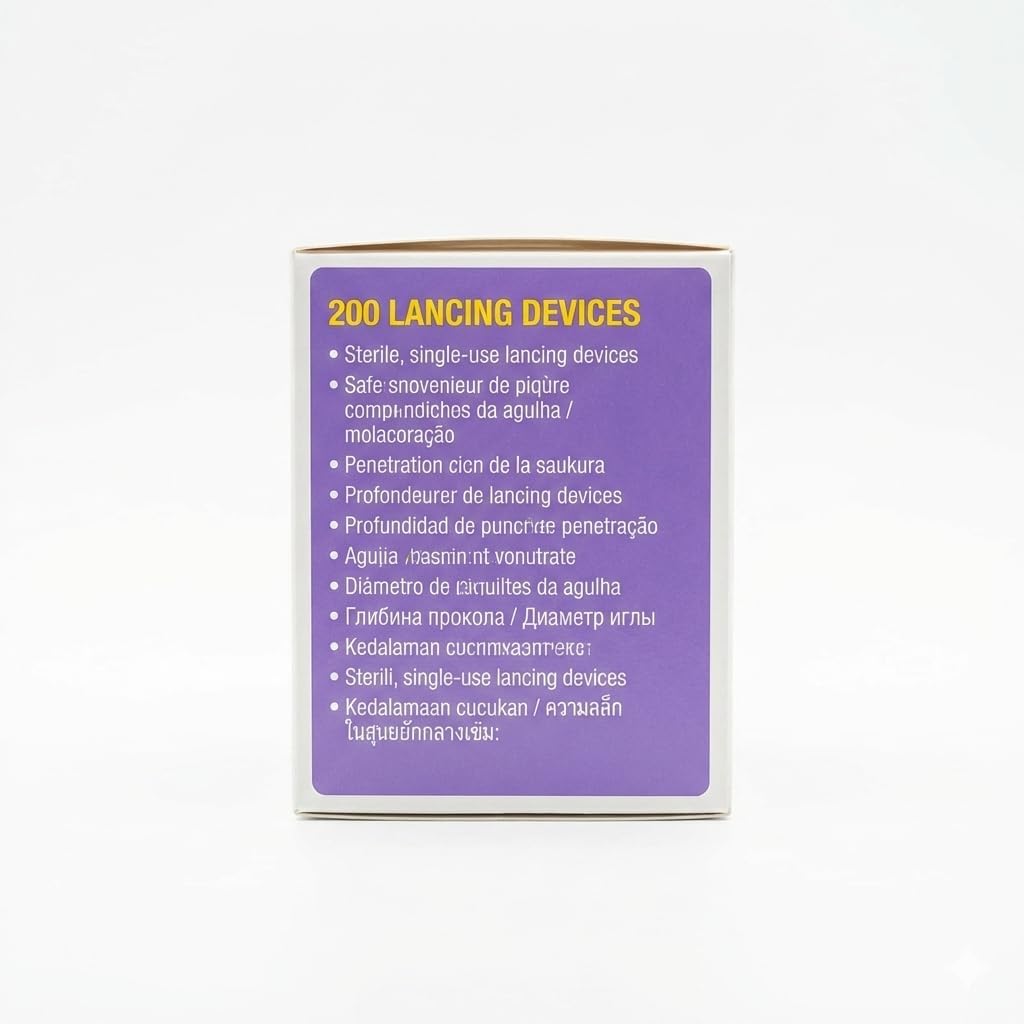 Dr. Morepen Supported Glucometer Round Blood Lancet 200 Pcs Blue Colour | VATS 200 Round Blood Lancet 200 Pieces Glucometer Lancets (Blue Colour) 2