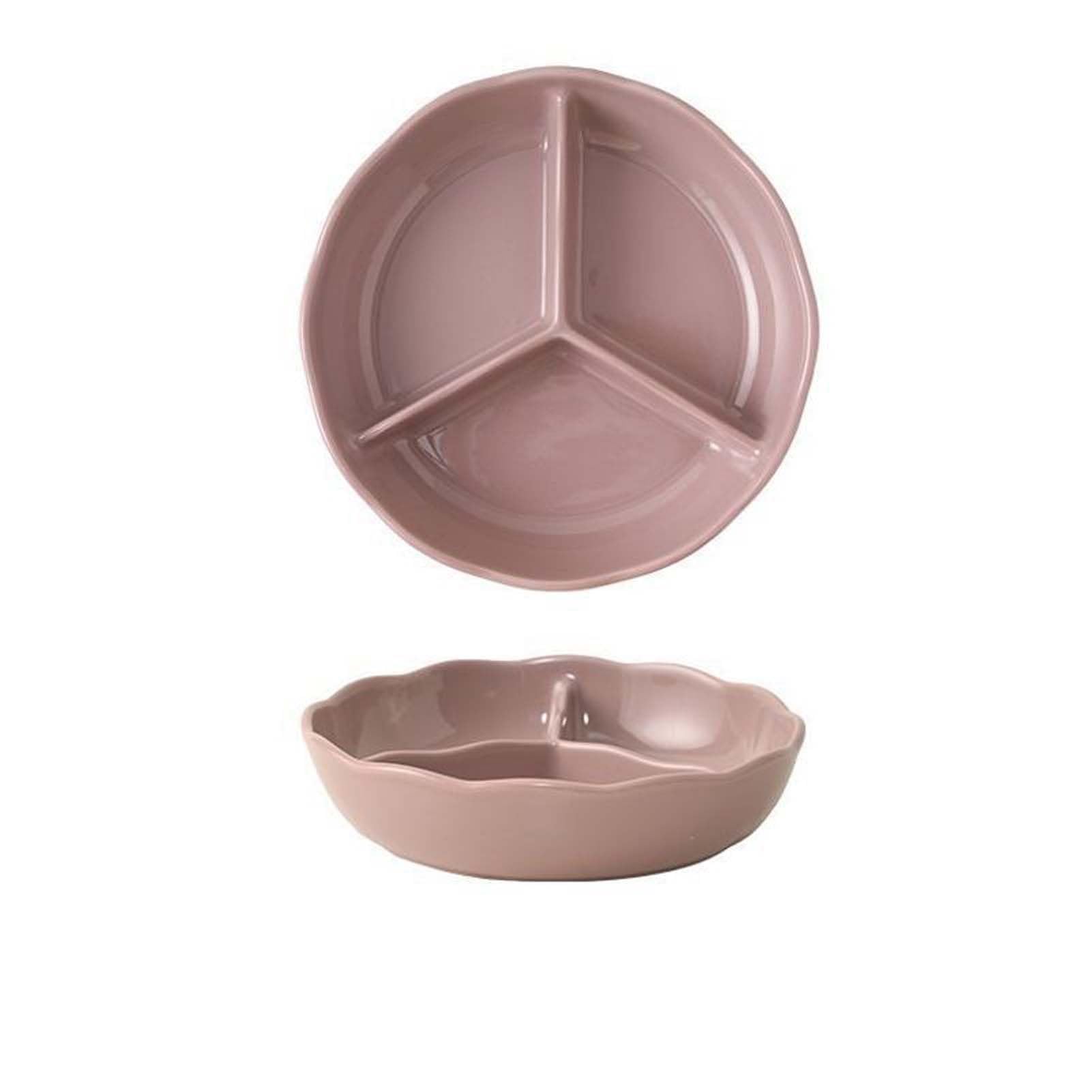 Ceramiczny talerz dzielony, porcelanowa zastawa stołowa, naczynie z przegródkami, talerz z sekcjami na jedzenie, taca na posiłek z trzema przegródkami, naczynie do kontroli porcji