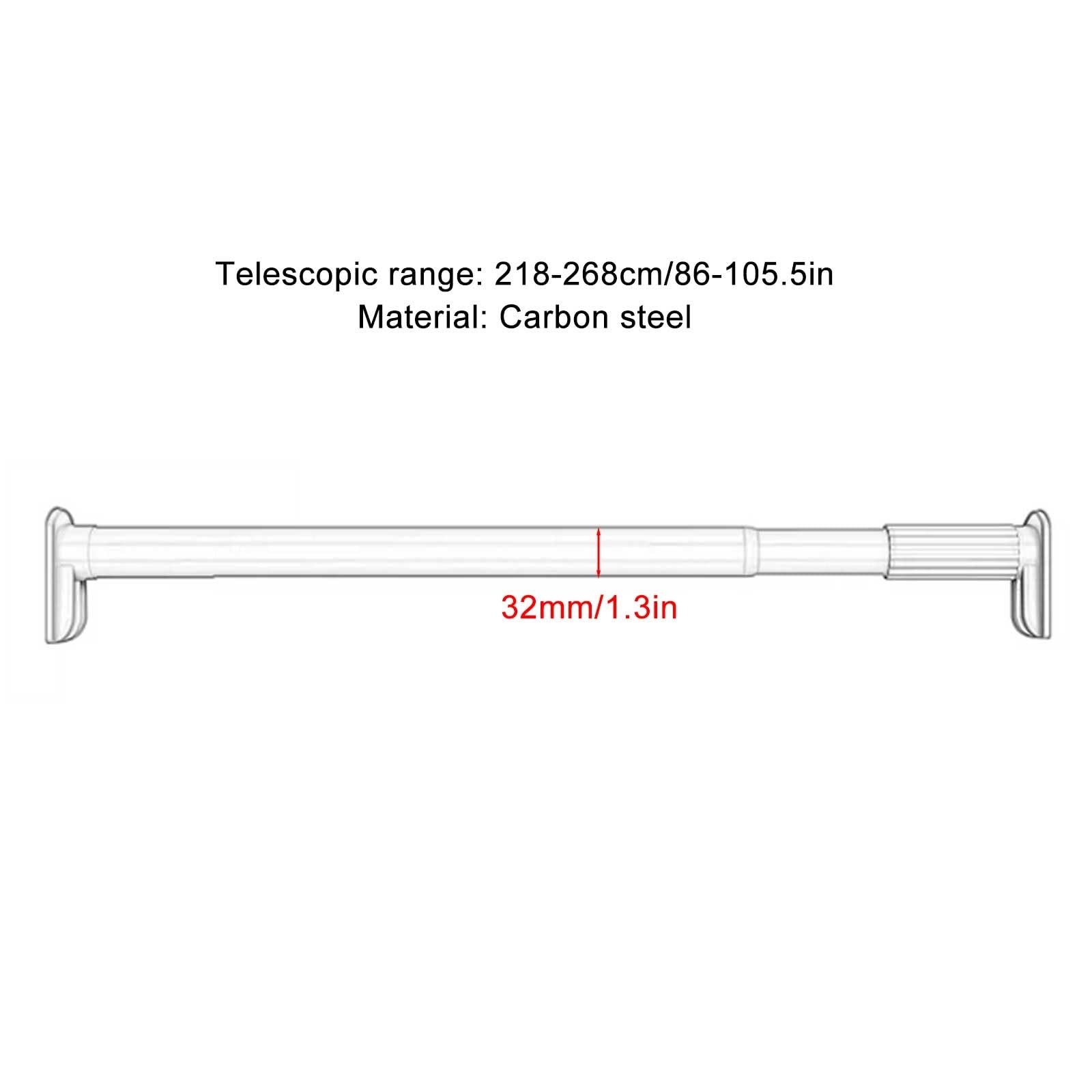 Tringle Rideau Sans Percage Extensible, 78-418 Cm, pour la Maison, la Salle de Bain et les Fenêtres. Résistante à la Rouille et Antidérapante(Black,218-268cm/86-105.5in)