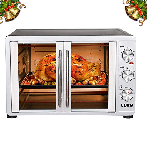 Luby Large Toaster Oven Countertop French Door Designed, 18 Slices, 14