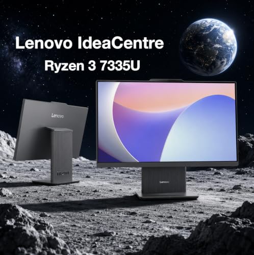 Image of Lenovo IdeaCentre 24ARR9 Professional All-in-One 23.8 inch Touchscreen IPS FHD Display (AMD Ryzen 3 7335U, 8GB DDR5, 512GB PCIe SSD, AMD Radeon 660M, WiFi 6, Webcam, Win 11 Home) w /DKZ USB Port Expander
