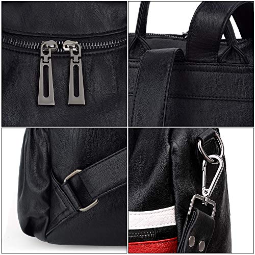 Image of UTO Women Backpack Purse Leather Vegan Ladies Fashion Designer Rucksack Convertible Travel Shoulder Bag with Tassel