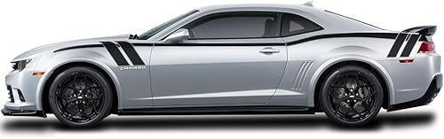 Factory Crafts Kit de gráficos de rayas laterales de cuerpo completo compatible con Chevrolet Camaro 2010-2015, negro mate