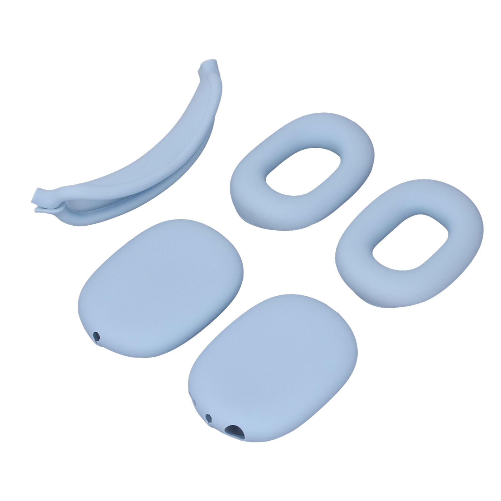 Custodia rigida per cuffie con copertura dei padiglioni auricolari in silicone, borsa protettiva da viaggio per cuffie, custodia per cuffie in EVA con funzione di spegnimento (Cielo blu)