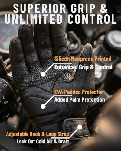Superbike Goatskin Leather Motorcycle Gloves