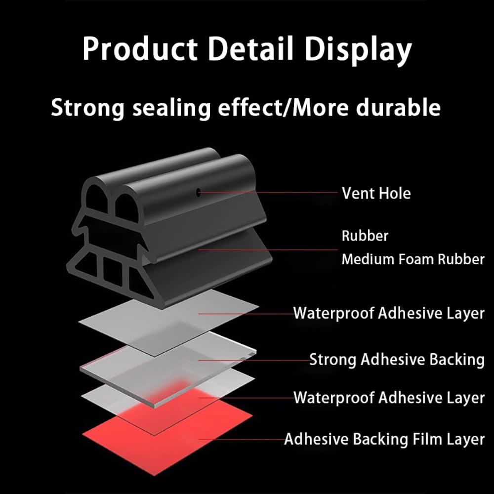 Car Door Seal Strip for Pontiac G6, G6 Coupe, Self Adhesive Rubber
