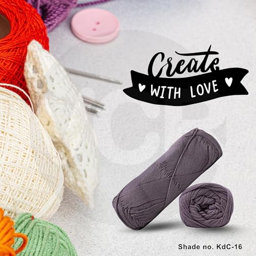 Image of VCR 4Ply Wine Yarn, 100 Grams Hank, 320 Meters Length, Cotton Combed Ball for Crochet and Knitting, Soft Crosia Threads, Pack of 1 Yarn, Suitable for DIY Crafts