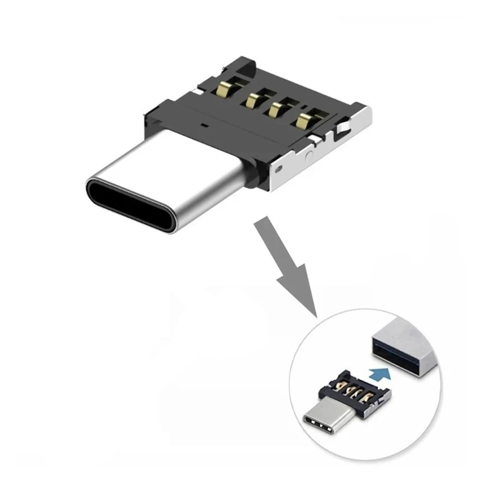Adattatore da USB C a USB 2.0 OTG di tipo C, cavo connettore micro USB (micro USB, 3 pezzi)