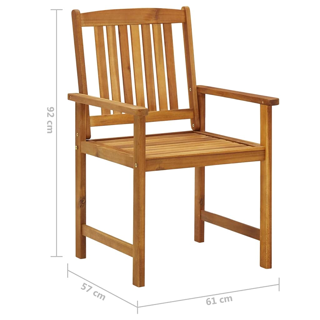 Set di 6 sedie da giardino in legno massello di acacia, con cuscini, resistenti alle intemperie, per giardino e balcone, comode sedie in legno con cuscini blu reale